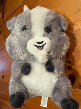 Goat stuffie Gray & White Plush Billy Goat Stuffed Animal approx 12” tall